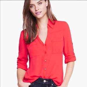 Express Portofino Shirt - Orange / Bright Red ~ S